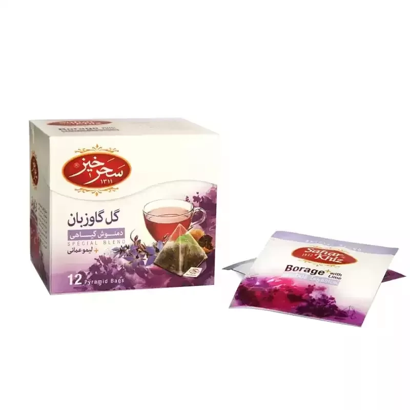 دمنوش کیسه ای گل گاو زبان سحرخیز بسته 12 عددی